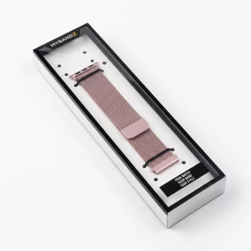 MYBANDZ Milánói mágneses fém óraszíj - pink-arany / 22mm
