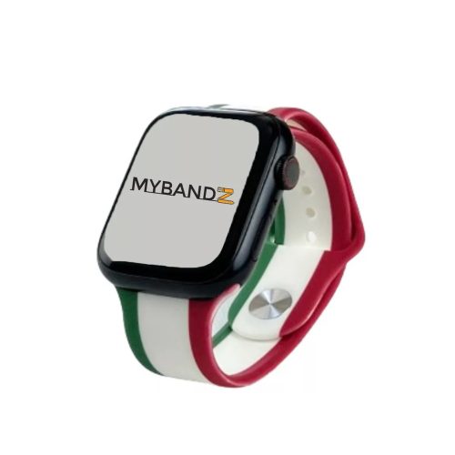 Apple Watch Ria-Ria szilikon óraszíj /piros-fehér-zöld/ 44/45/46/49 mm