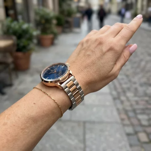 MYBANDZ Klasszikus fém óraszíj - ezüst-rosegold/ 18mm