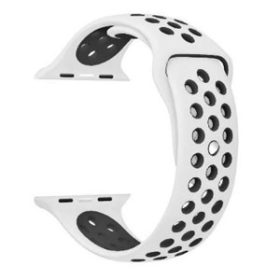   Apple Watch lélegző szilikon óraszíj /fehér-fekete/ 38/40/41/41 mm