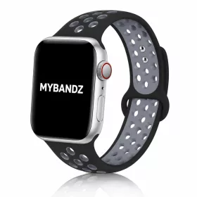   Apple Watch lélegző szilikon óraszíj /fekete-szürke/ 44/45/46/49 mm