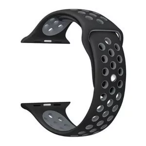 Apple Watch lélegző szilikon óraszíj /fekete-szürke/ 44/45/46/49 mm