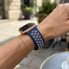 Apple Watch lélegző szilikon óraszíj /sötét kék-fehér/ 44/45/46/49 mm