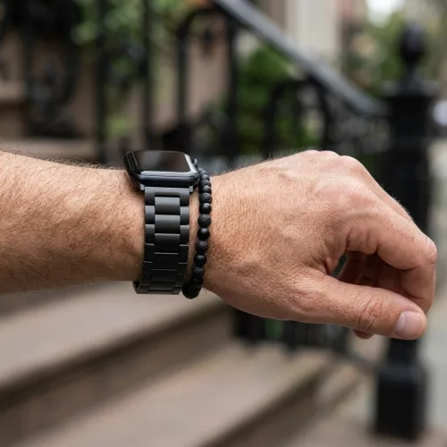 Apple Watch klasszikus fém óraszíj /fekete/ 44/45/46/49 mm