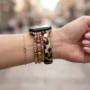 Apple Watch gyöngyös bőróraszíj-leopárdmintás /40/41 és 42 mm