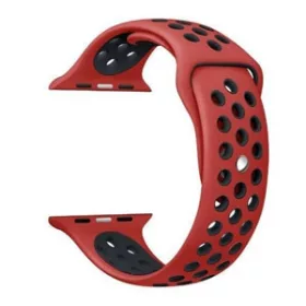   Apple Watch lélegző szilikon óraszíj /piros-fekete/ 40/41 és 42mm