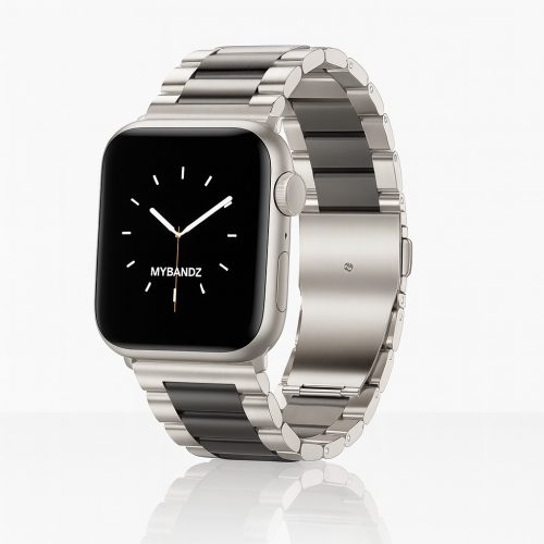Apple Watch klasszikus fém óraszíj /ezüst-fekete/ 44/45/46/49 mm
