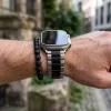 Apple Watch klasszikus fém óraszíj /ezüst-fekete/ 44/45/46/49 mm