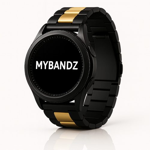 MYBANDZ Klasszikus fém óraszíj / fekete-arany / 20mm