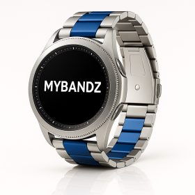 MYBANDZ Klasszikus fém óraszíj / ezüst-kék/ 20mm