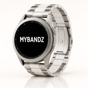 MYBANDZ Klasszikus fém óraszíj / ezüst-fehér / 20mm