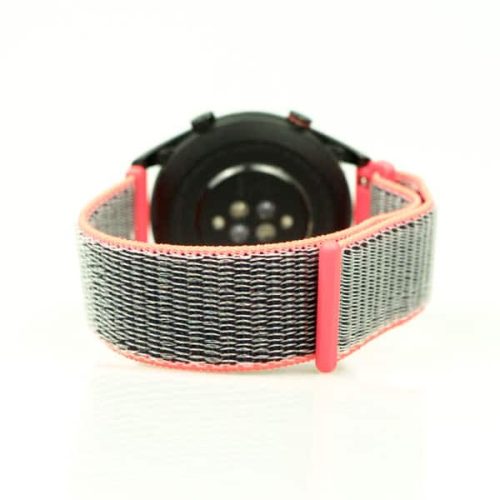 MYBANDZ Tépőzáras rugalmas szövet óraszíj - szürke-korall/ 20mm