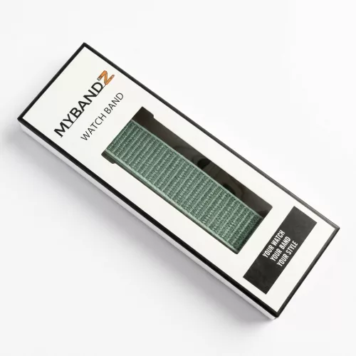 MYBANDZ Tépőzáras rugalmas szövet óraszíj - mentazöld/ 20mm