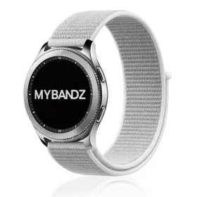   MYBANDZ Tépőzáras rugalmas szövet óraszíj / fehér-szürke / 22mm
