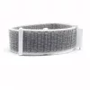 MYBANDZ Tépőzáras rugalmas szövet óraszíj / fehér-szürke / 22mm