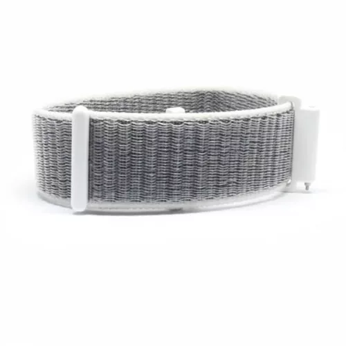 MYBANDZ Tépőzáras rugalmas szövet óraszíj / fehér-szürke / 22mm