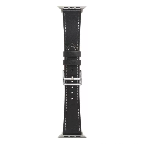Apple Watch bőróraszíj /fekete/ 44/45/46/49 mm