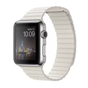 Apple Watch mágneses bőróraszíj /fehér/ 44/45/46/49 mm
