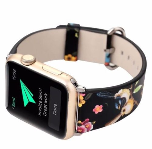 Apple Watch virágos műbőróraszíj 40/41 és 42mm