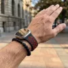 Apple Watch lélegző szilikon óraszíj /fekete-piros/ 44/45/46/49 mm