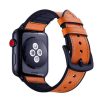 Apple Watch kívül bőr belül szilikon óraszíj /őzbarna/ 44/45/46/49 mm