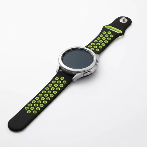 MYBANDZ Lélegző szilikon óraszíj / fekete-sárga / 20mm