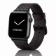 Apple Watch karbonszálas bőróraszíj / fekete-piros varrás 44/45/46/49 mm