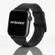 Apple Watch karbonszálas bőróraszíj - fekete - kék varrás 44/45/46/49 mm
