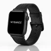 Apple Watch karbonszálas bőróraszíj - fekete - fekete varrás 40/41 és 42mm