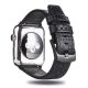 Apple Watch karbonszálas bőróraszíj - fekete - fekete varrás 40/41 és 42mm