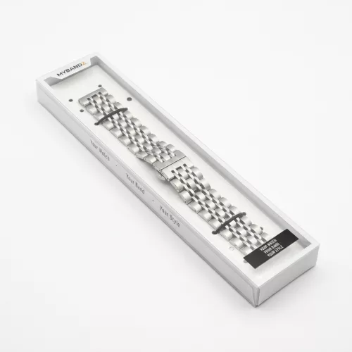 MYBANDZ Jubilee láncszemes fém óraszíj / ezüst / 22mm