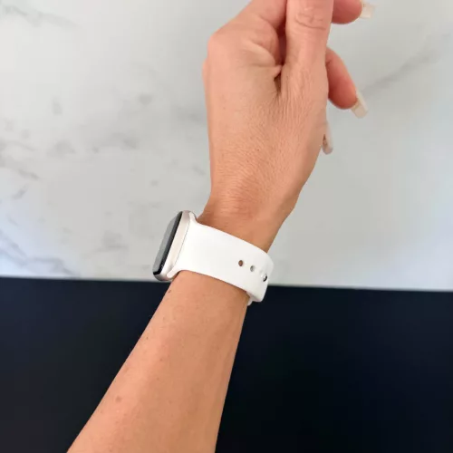 Apple Watch szilikon óraszíj gömb csattal /fehér/ 40/41 és 42mm
