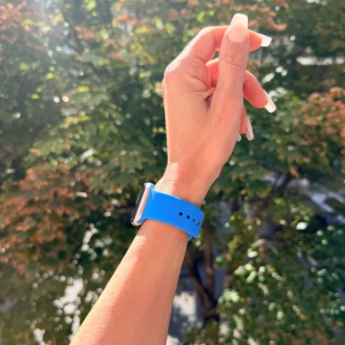 Apple Watch szilikon óraszíj gömb csattal M-L /kék/ 40/41 és 42mm
