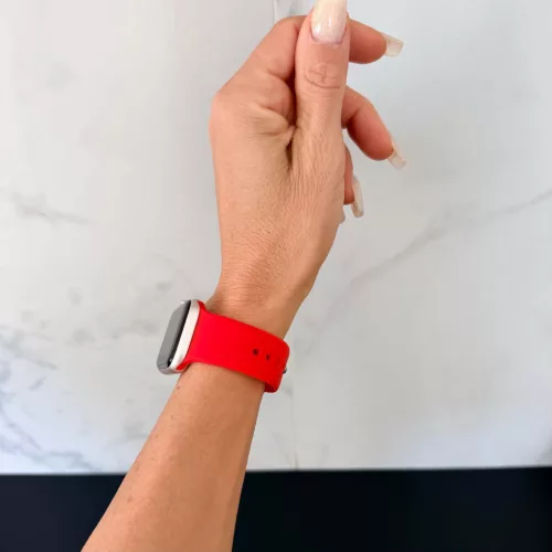 Apple Watch szilikon óraszíj gömb csattal M-L /piros/ 40/41 és 42mm