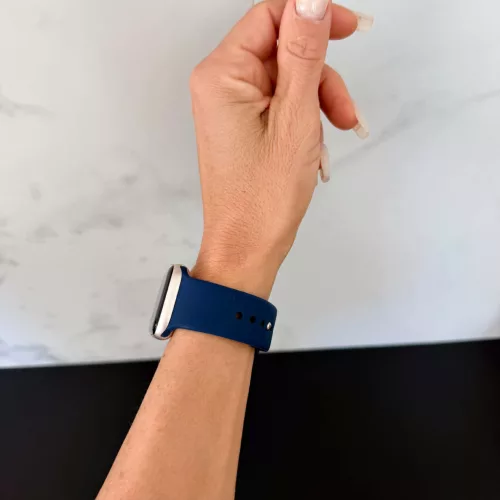 Apple Watch szilikon óraszíj gömb csattal M-L /éjkék/ 44/45/46/49 mm 