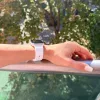 Apple Watch szilikon óraszíj gömb csattal M-L /fehér/ 44/45/46/49 mm 