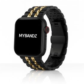   Apple Watch "Pearlmaster" láncszemes fém óraszíj /fekete-arany/ 40/41 és 42mm