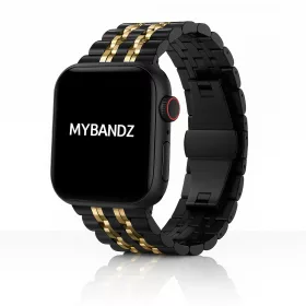   Apple Watch "Pearlmaster" láncszemes fém óraszíj /fekete-arany/ 40/41 és 42mm