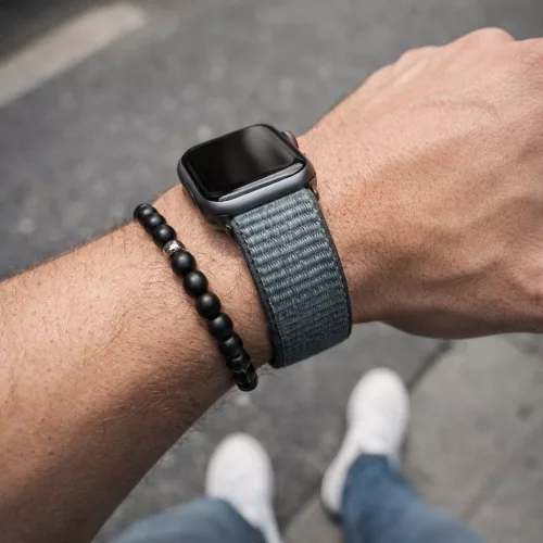 Apple Watch rugalmas szövet óraszíj /viharszürke/ 44/45/46/49 mm