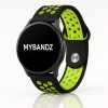 MYBANDZ Lélegző szilikon óraszíj / fekete-zöld / 20mm