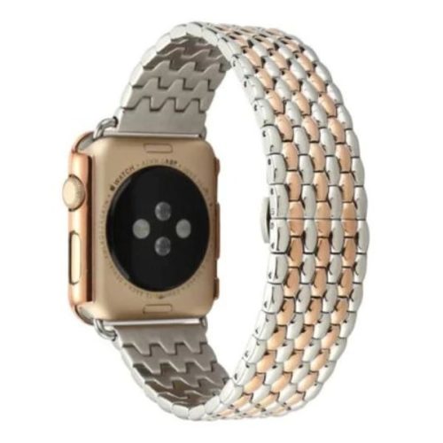 Apple Watch cápaszemes fém óraszíj /ezüst-rosegold/ 40/41 és 42mm