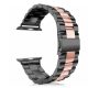 Apple Watch klasszikus fém óraszíj /fekete-pinkarany/ 44/45/46/49 mm
