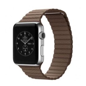 Apple Watch mágneses bőróraszíj /barna/ 44/45/46/49 mm