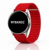 MYBANDZ Mágneses loop bőróraszíj /piros// 22mm