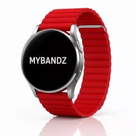 MYBANDZ Mágneses loop bőróraszíj /piros// 22mm