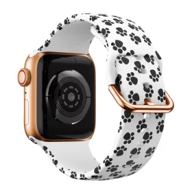   Apple Watch szilikon óraszíj /fehér-tappancsos/ 40/41 és 42mm