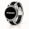 MYBANDZ Klasszikus fém óraszíj /ezüst-fekete/ / 22mm