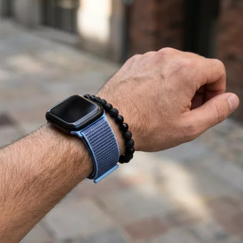 Apple Watch rugalmas szövet óraszíj /égszínkék/ 44/45/46/49 mm