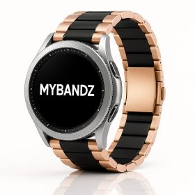 MYBANDZ Klasszikus fém óraszíj - rosegold-fekete/ 22mm