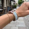MYBANDZ Klasszikus fém óraszíj - rosegold-fehér 20mm